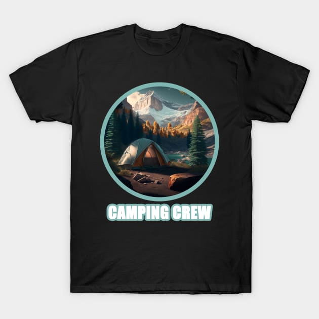 Camping Crew Outdoor Sunset Summer Camp Gift Fun T-Shirt by smartrocket